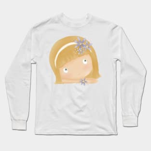 Daydreamer Watercolor Flower Girl Long Sleeve T-Shirt